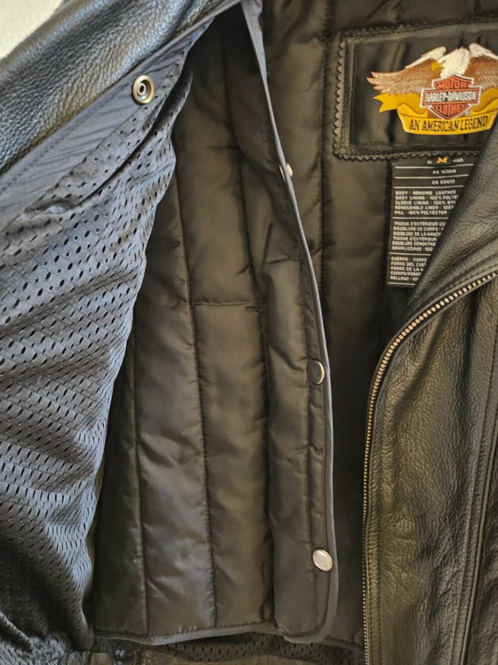 Vintage Harley Davidson Leather Jacket Vented Nevada Removable Liner M {#916-1} - Picture 16 of 16